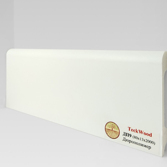 Плинтус TeckWood Дюрополимер Белый ДП8 - фото 1