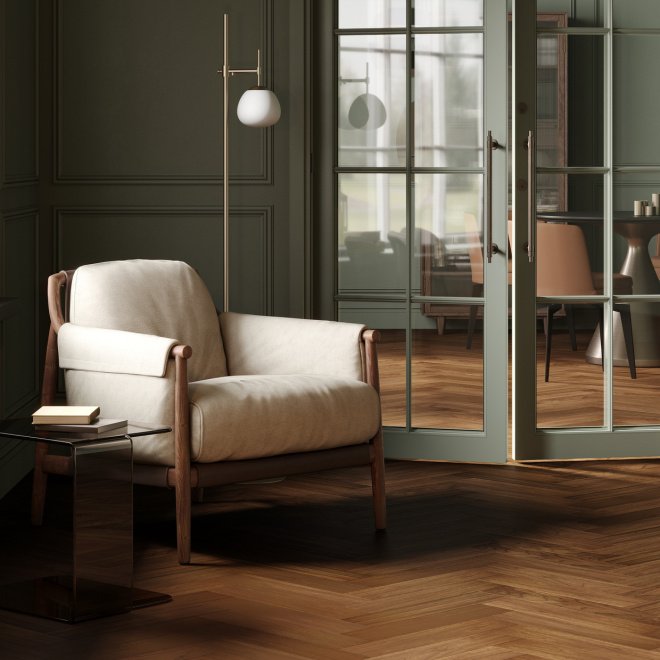 Кварц виниловый ламинат Quartz Parquet Штучный 44-400-29 Орех Американский - фото 3