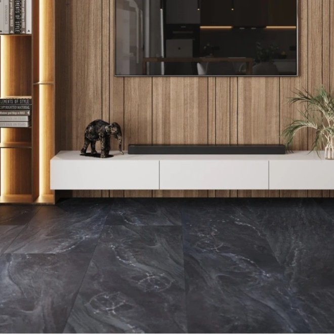 Кварц виниловый ламинат Vinilam Ceramo Stone 91910 Неаполитанский Черный
 - фото 2