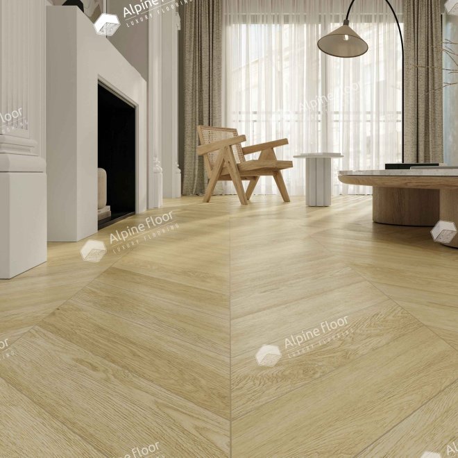 Кварц виниловый ламинат Alpine Floor Chevron Alpine LVT ECO 20-2 Дуб Ваниль Селект

2.5 мм - фото 4