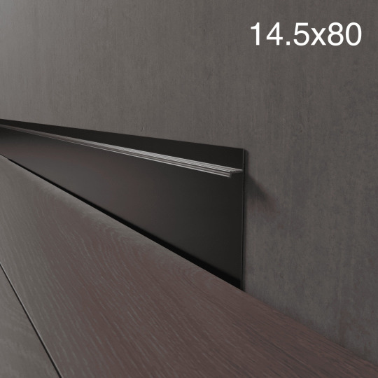 Плинтус Luxury Wood Decor Invisible™ Скрытый чёрный муар / RAL 9005 - фото 2