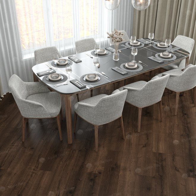 Кварц виниловый ламинат Alpine Floor Real Wood ECO 2-2 Дуб Мокка - фото 3