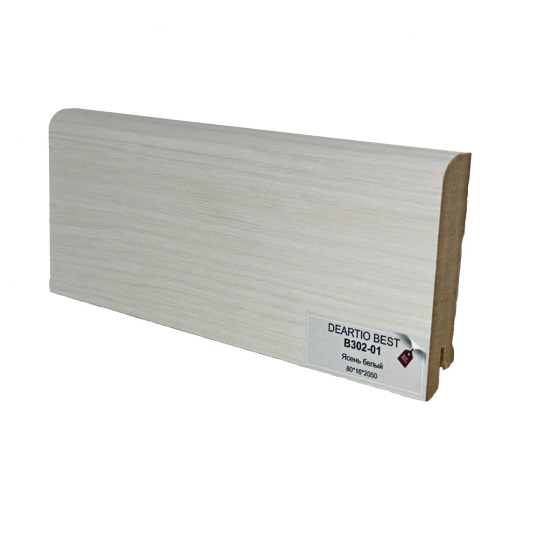 Плинтус DeArtio В302-01 Ясень белый от 16 мм  - фото 1