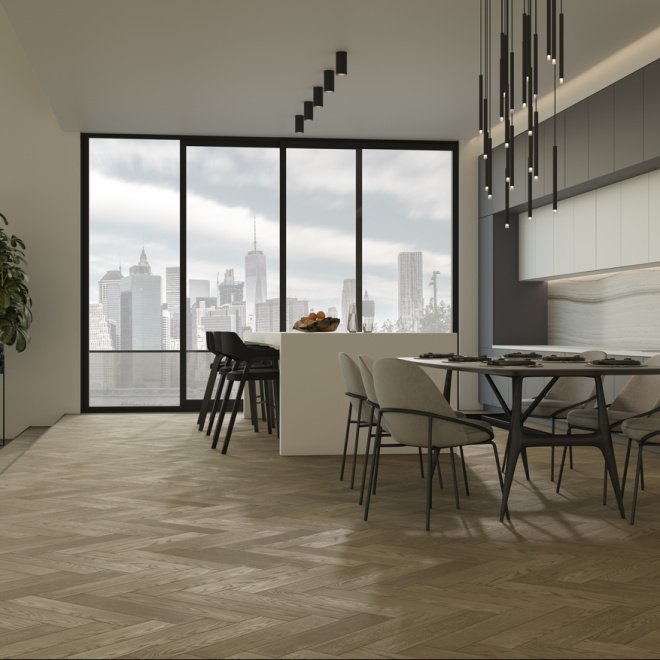 Кварц виниловый ламинат Quartz Parquet Английская ёлка 33-419 Дуб Карельский - фото 3