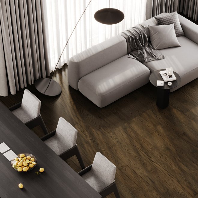 Кварц виниловый ламинат Quartz Parquet Классик 413 Дуб Брауни - фото 4