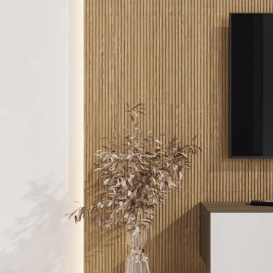 Стеновые панели Ликорн Полосы Орех светлый - фото 1