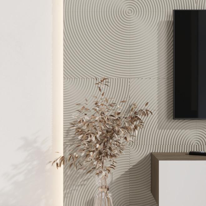 Стеновые панели Ликорн Круги Слоновая кость - фото 3