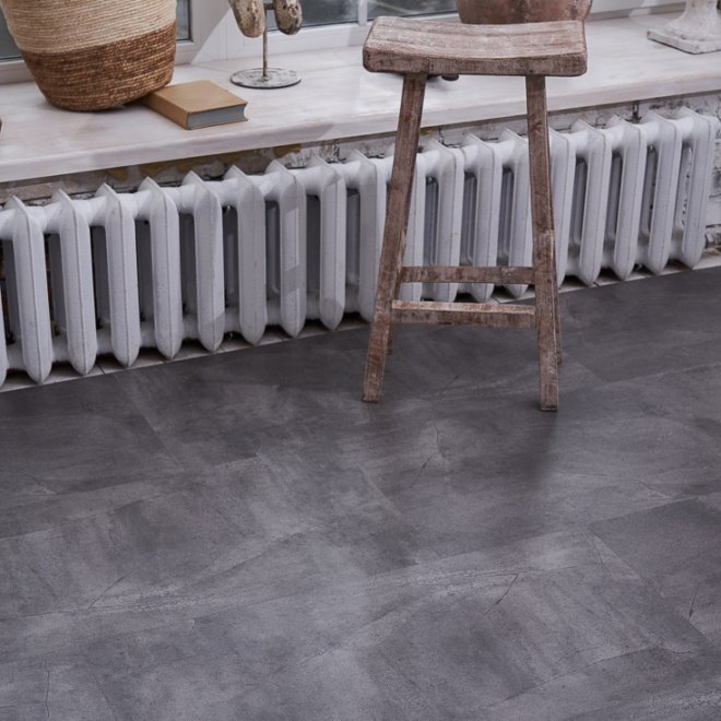 Кварц виниловый ламинат Vinilam Ceramo Stone Glue 61602 Серый Бетон клеевой - фото 2