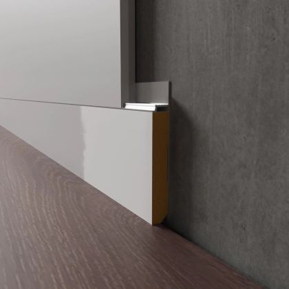 Luxury Wood Decor Вставка МДФ под покраску для скрытого плинтуса (белый грунт)