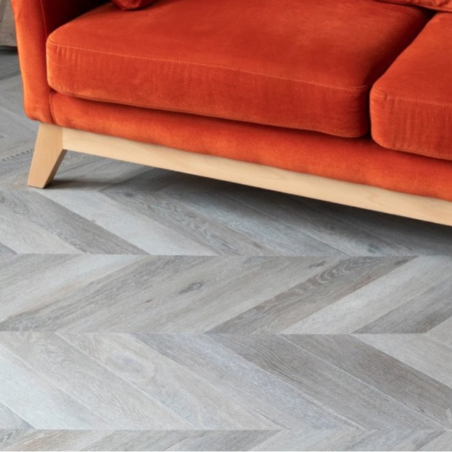 Кварц виниловый ламинат Vinilam Parquet Chevron RI444515CL4 Шеврон Легран - фото 1