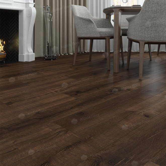 Кварц виниловый ламинат Alpine Floor Real Wood ECO 2-2 Дуб Мокка - фото 4