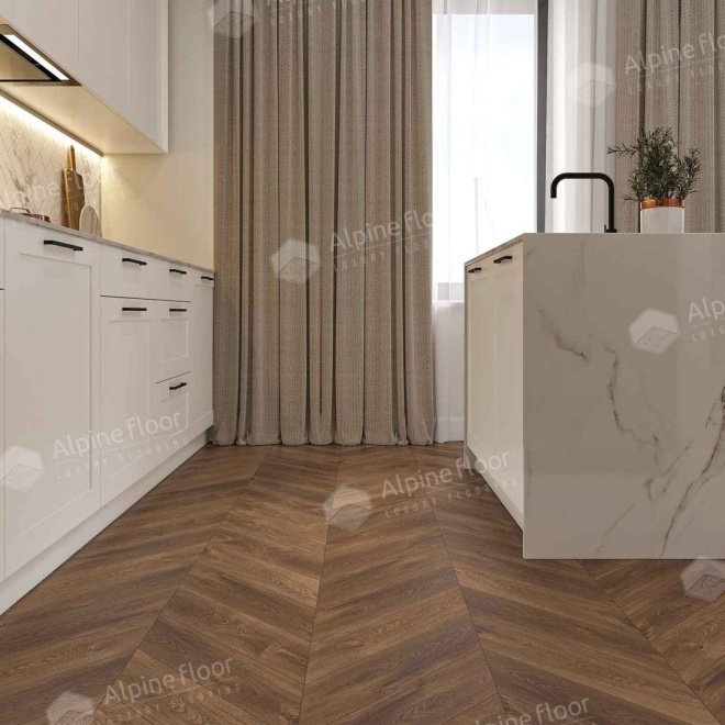Кварц виниловый ламинат Alpine Floor Chevron Alpine ECO 18-13 MC Дуб Коричневый

5 мм - фото 3