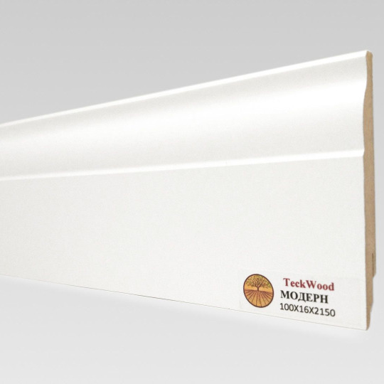 Плинтус TeckWood Белый Белый фигурный - фото 1
