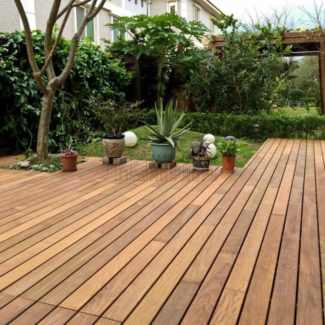 Террасная доска  Ипе гладкий/рифленый 20х140 - фото 1