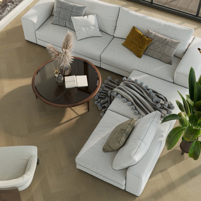 Кварц виниловый ламинат Quartz Parquet Английская ёлка 33-414 Дуб Шампань - фото 2