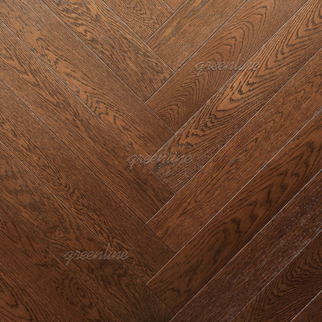 Паркет ёлка Greenline  130 Дуб Леон английская 130 Дуб Леон английская 15х110х600 - фото 2