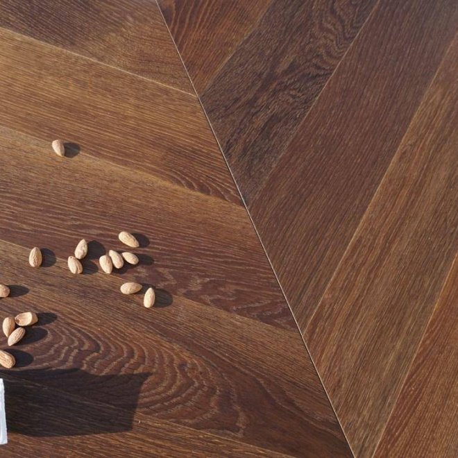 Паркетная доска Parquet Prime Французская елка Шеврон Дуб Saur Louvre (Термодуб) - фото 2