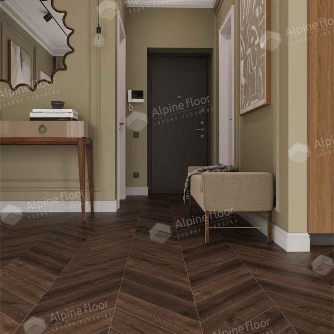 Кварц виниловый ламинат Alpine Floor Chevron Alpine ECO 18-12 MC Дуб Мокка

5 мм - фото 3