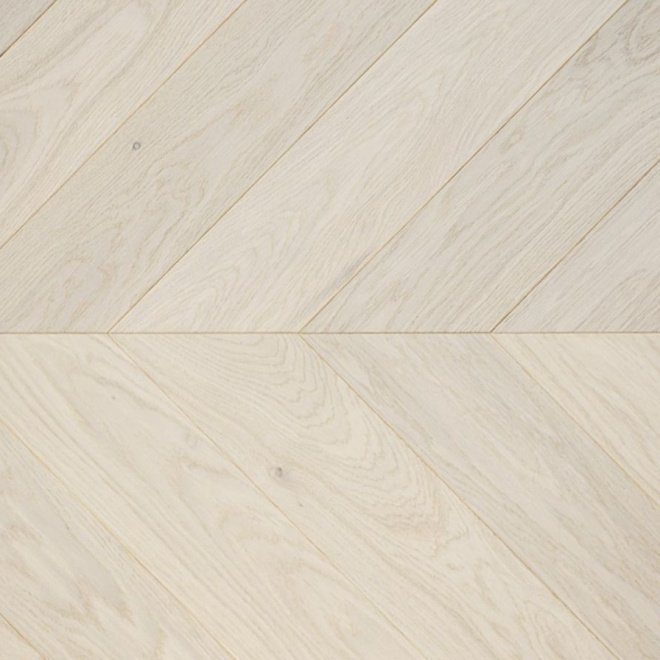 Паркет ёлка Esta Parket Chevron 25002 Ash Chevron Elegant Frost Ivory Pores - фото 1