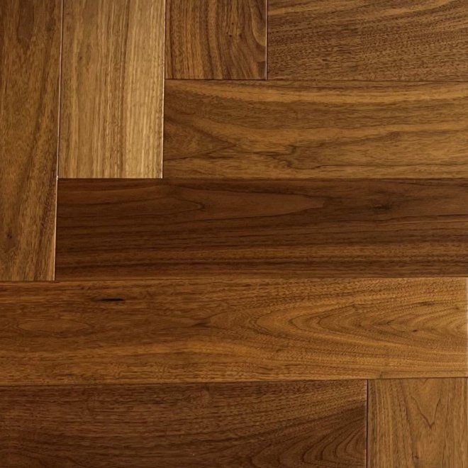 Паркет ёлка HM Flooring Орех Американский селект (Herringbone) лак
Селект 
Лак УФ
14 мм - фото 1