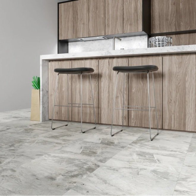 Кварц виниловый ламинат Vinilam Ceramo Stone 91901 Адриатический Серый
 - фото 7