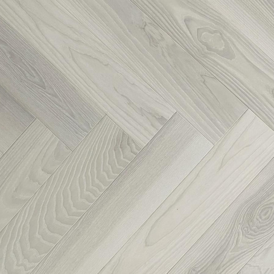 Паркет ёлка Esta Parket Herringbone 24010 Ash HB Elegant Frost Ivory Pores - фото 1