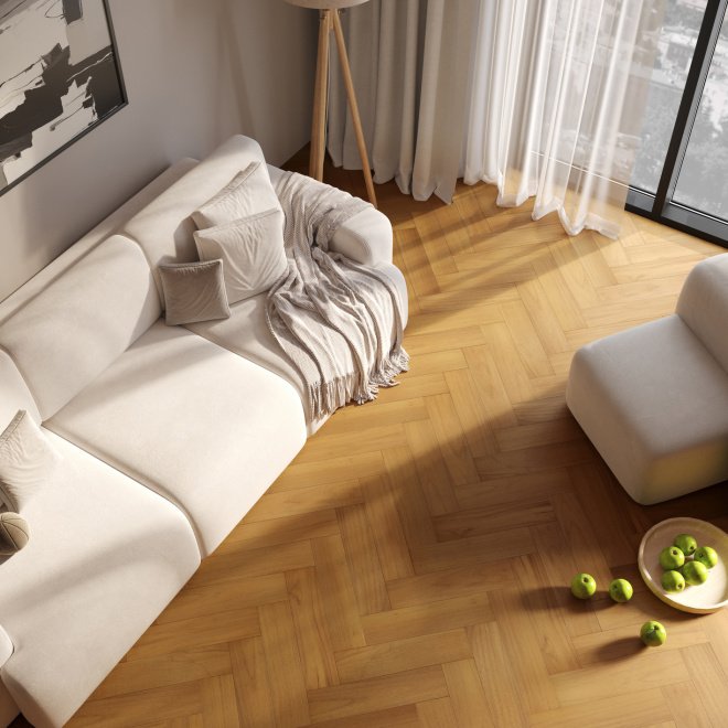 Кварц виниловый ламинат Quartz Parquet Штучный 44-400-71 Тик Южноамериканский - фото 3
