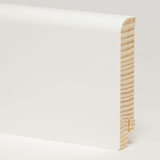 Плинтус Pedross 80х18 шпонированный - Белый гладкий - фото 1