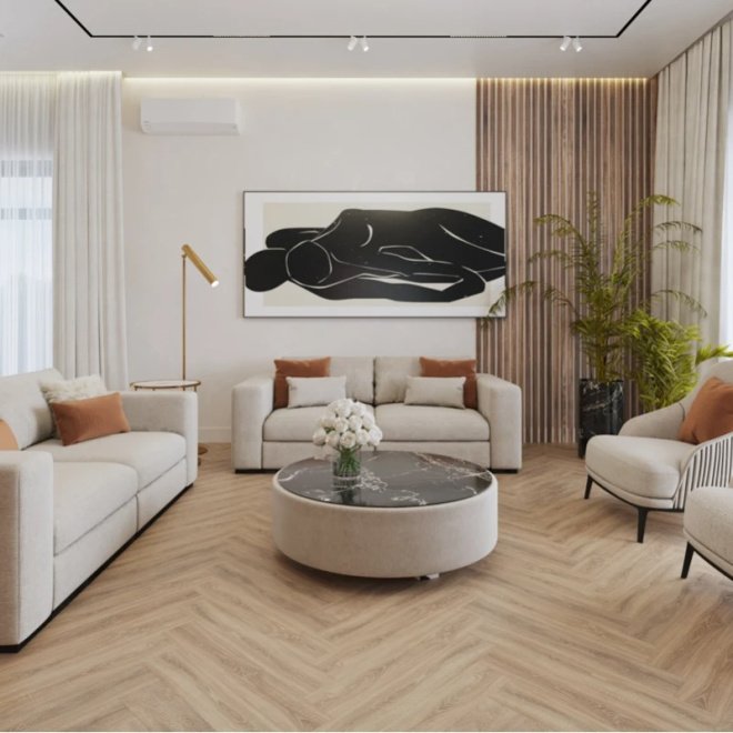 Кварц виниловый ламинат Vinilam Parquet Herringbone Glue GD11355 Паркет Монпелье клеевой - фото 2