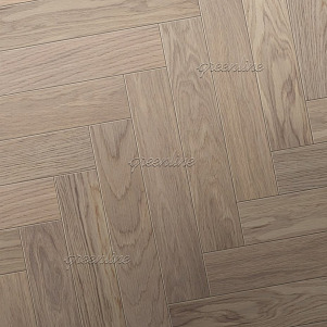 Паркет ёлка Greenline   827 Дуб Атом английская 15х130х600
