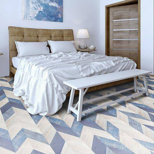 Пробковый пол Corkstyle Chevron Chevron Blue - фото 3