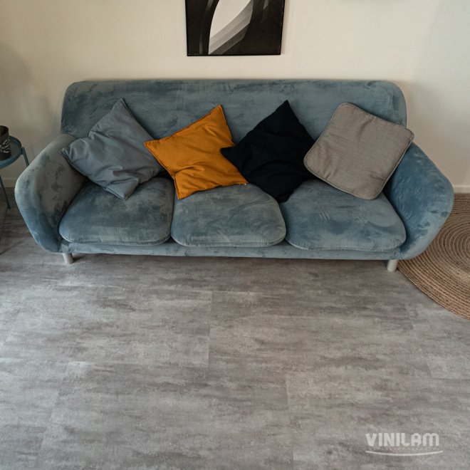 Кварц виниловый ламинат Vinilam Ceramo Stone 71614 Цемент Светлый - фото 6