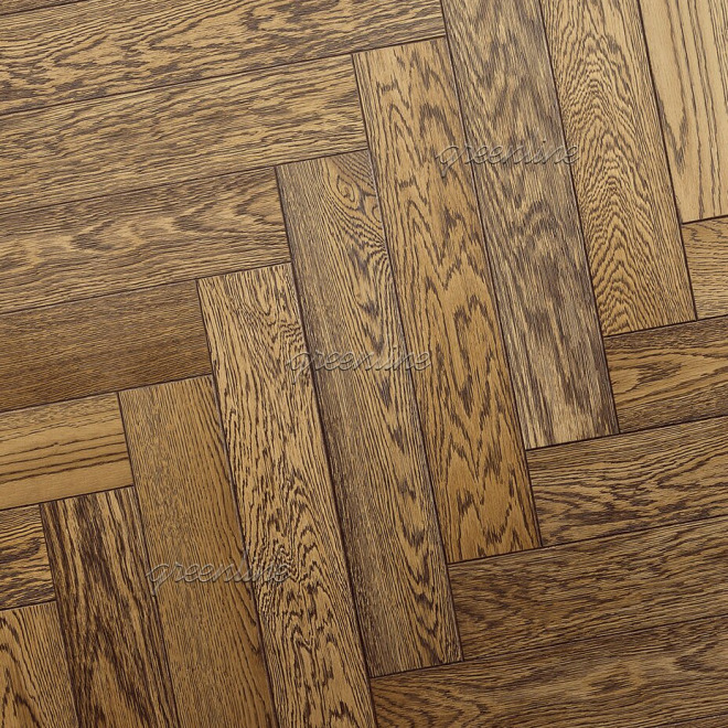 Паркет ёлка Greenline  122 Дуб Верона английская 122 Дуб Верона 15х95х620 - фото 1