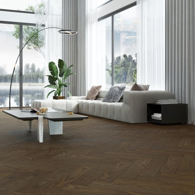 Кварц виниловый ламинат Quartz Parquet Английская ёлка 33-413 Дуб Брауни - фото 2