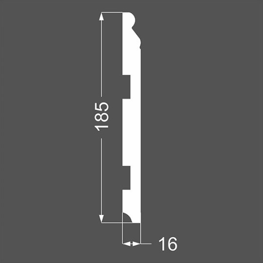 Плинтус Ликорн МДФ Грунтованный Р 19.185.16 - фото 2
