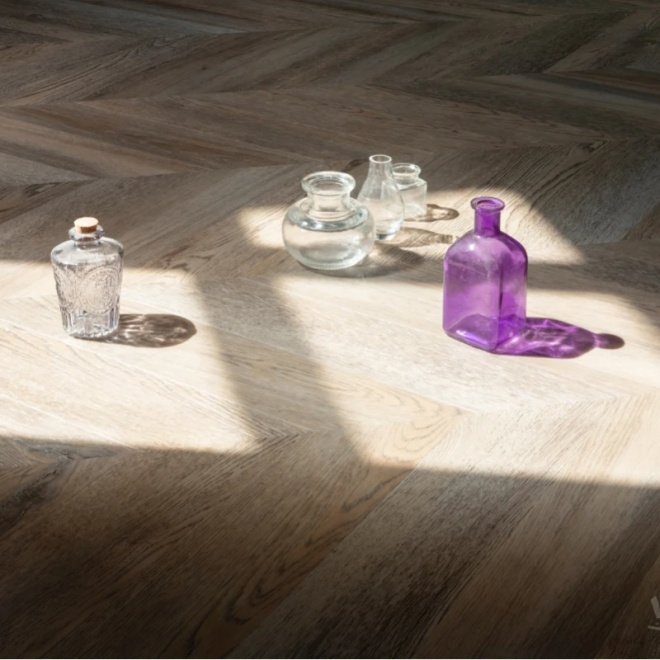 Кварц виниловый ламинат Vinilam Parquet Chevron RI153616CL4 Шеврон Шампань - фото 7