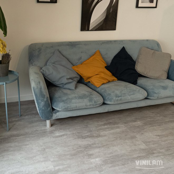 Кварц виниловый ламинат Vinilam Ceramo Stone 71614 Цемент Светлый - фото 4