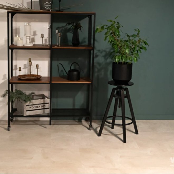 Кварц виниловый ламинат Vinilam Ceramo Stone Glue 71615 Бетон Белый клеевой - фото 2