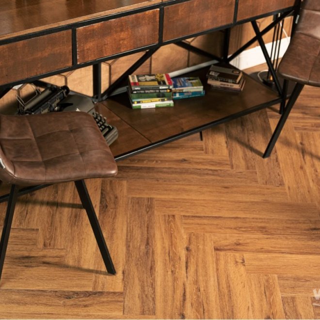 Кварц виниловый ламинат Vinilam Parquet Herringbone IS11210 Паркет Де Вилль - фото 1