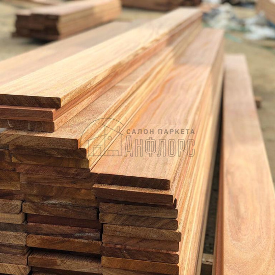 Террасная доска  Тик фасадная 145 см Тик фасадная 145 см 19х145х2000-2500 - фото 1