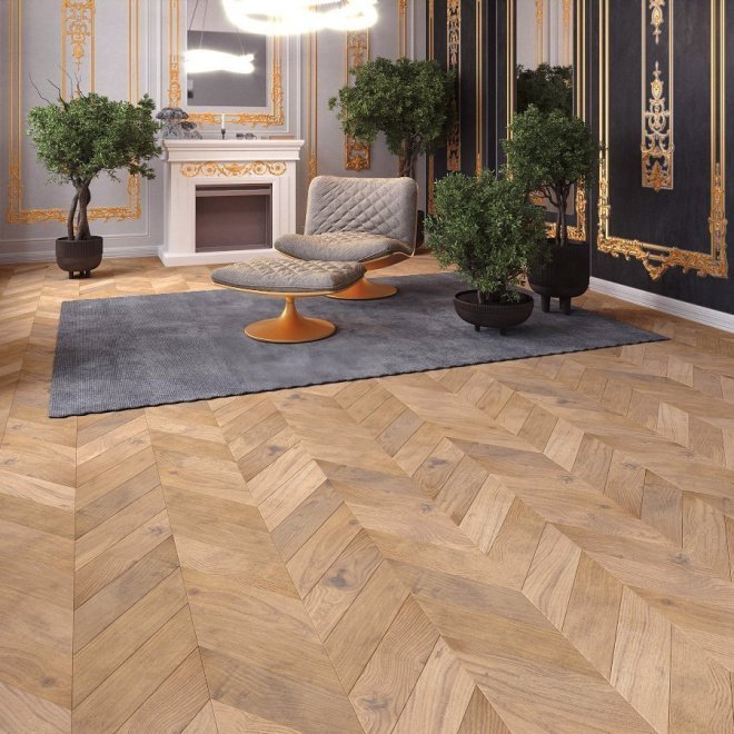 Паркет ёлка Gran Parte Французская ёлка 011 Дольче Дольче 15х150х460 - фото 4