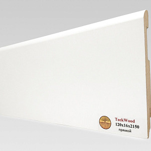 Плинтус TeckWood  Белый прямой 80х16х2150