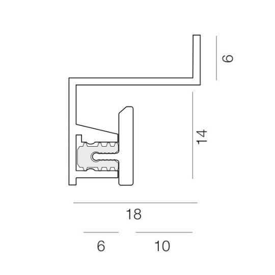 Плинтус Ликорн Скрытый С-12.2.3 Для подсветки Чёрный - фото 3