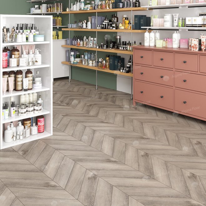 Кварц виниловый ламинат Alpine Floor Chevron Alpine ECO 18-8 Дуб Исида - фото 2