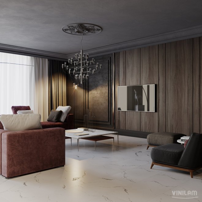 Кварц виниловый ламинат Vinilam Ceramo Stone 83444 Итальянский Мрамор - фото 6