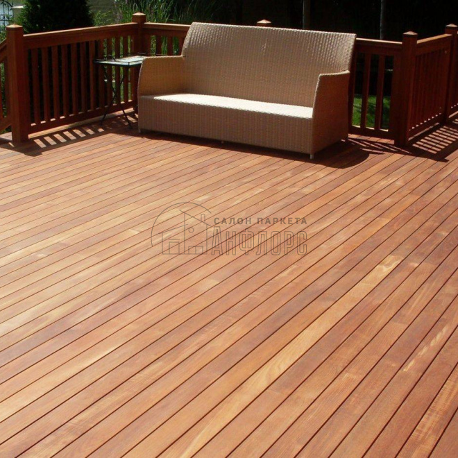 Террасная доска  Тик гладкая 90 см - фото 1