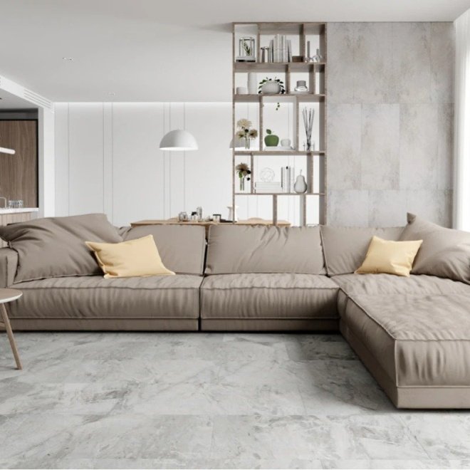 Кварц виниловый ламинат Vinilam Ceramo Stone 91901 Адриатический Серый
 - фото 3