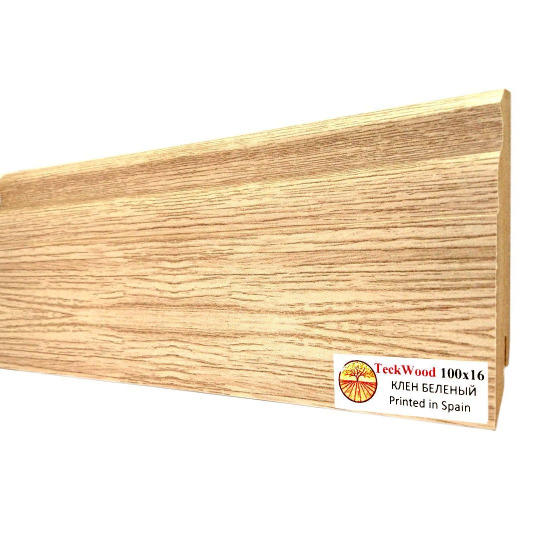 Плинтус TeckWood Цветной 100х16 Клен беленый (White Maple) - фото 2