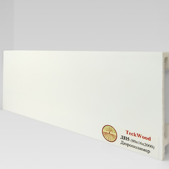 Плинтус TeckWood Дюрополимер Белый ДП5 - фото 1