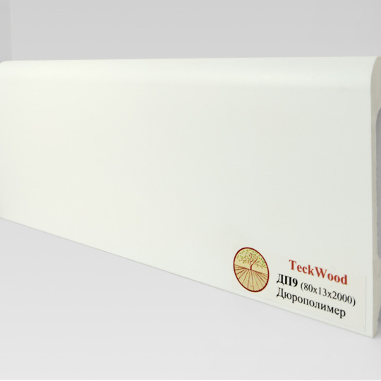 Плинтус TeckWood Дюрополимер Белый ДП9 - фото 1